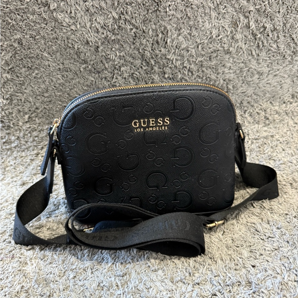 GUESS Black Embossed Crossbody Bag